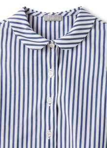 Sleeveless Shirt in Two-Tone Stripes | Blue Denim/Acqua