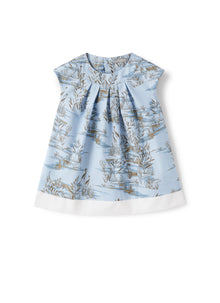 Poplin Shirt in An Exclusive Print Pattern | Powder Blue