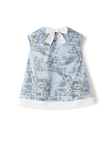 Poplin Shirt in An Exclusive Print Pattern | Powder Blue