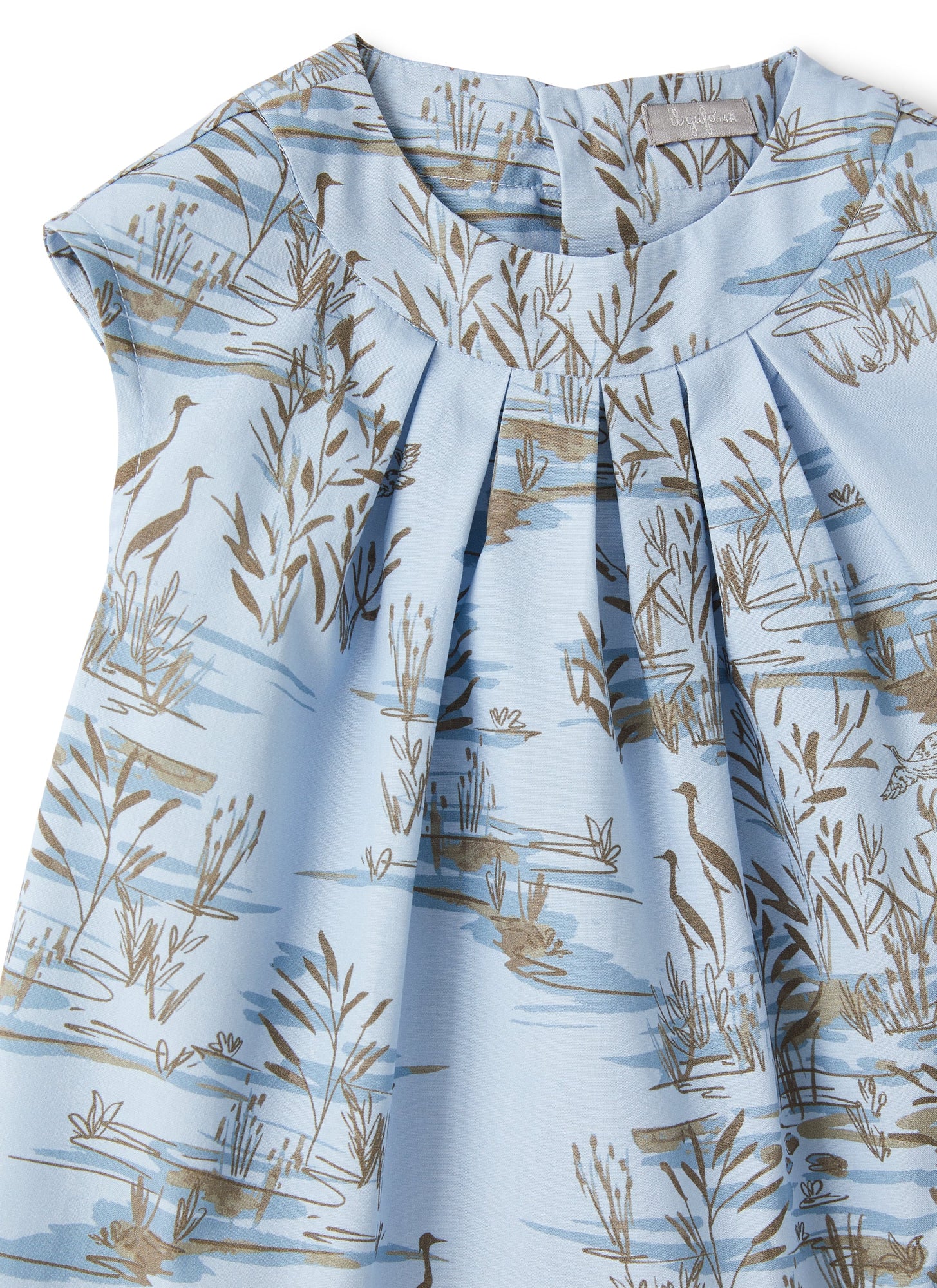 Poplin Shirt in An Exclusive Print Pattern | Powder Blue