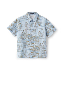 Short-Sleeve Shirt with Exclusive Print Design | Powder Blue