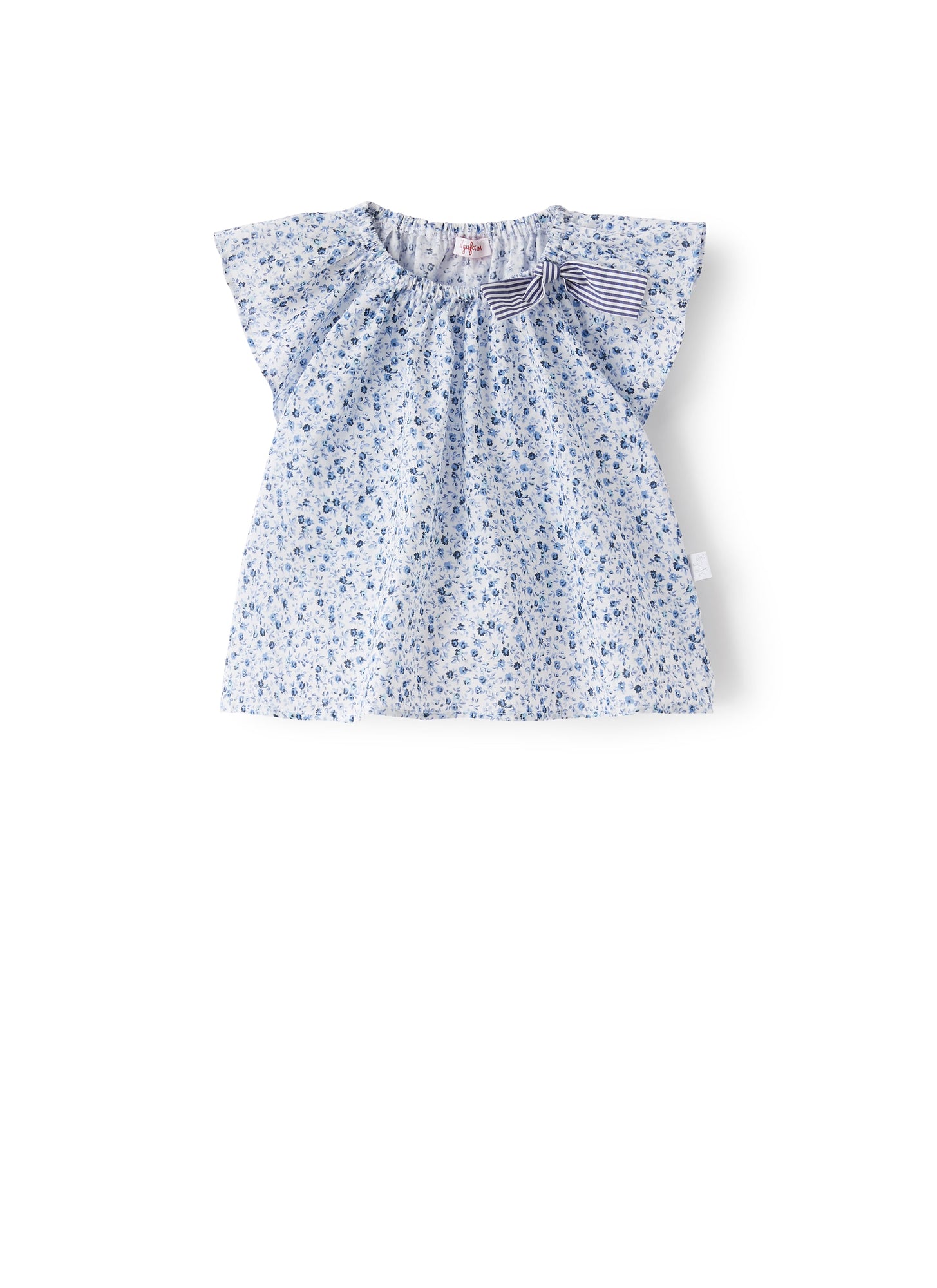 Baby Girls’ Voile Shirt with Flower Print | Light Blue