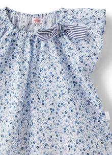 Baby Girls’ Voile Shirt with Flower Print | Light Blue