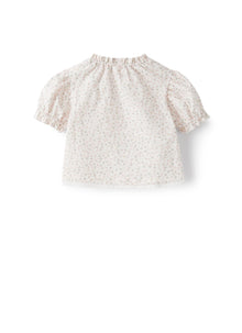Shirt in Organic Cotton with Printed Flowers | Baby Pink