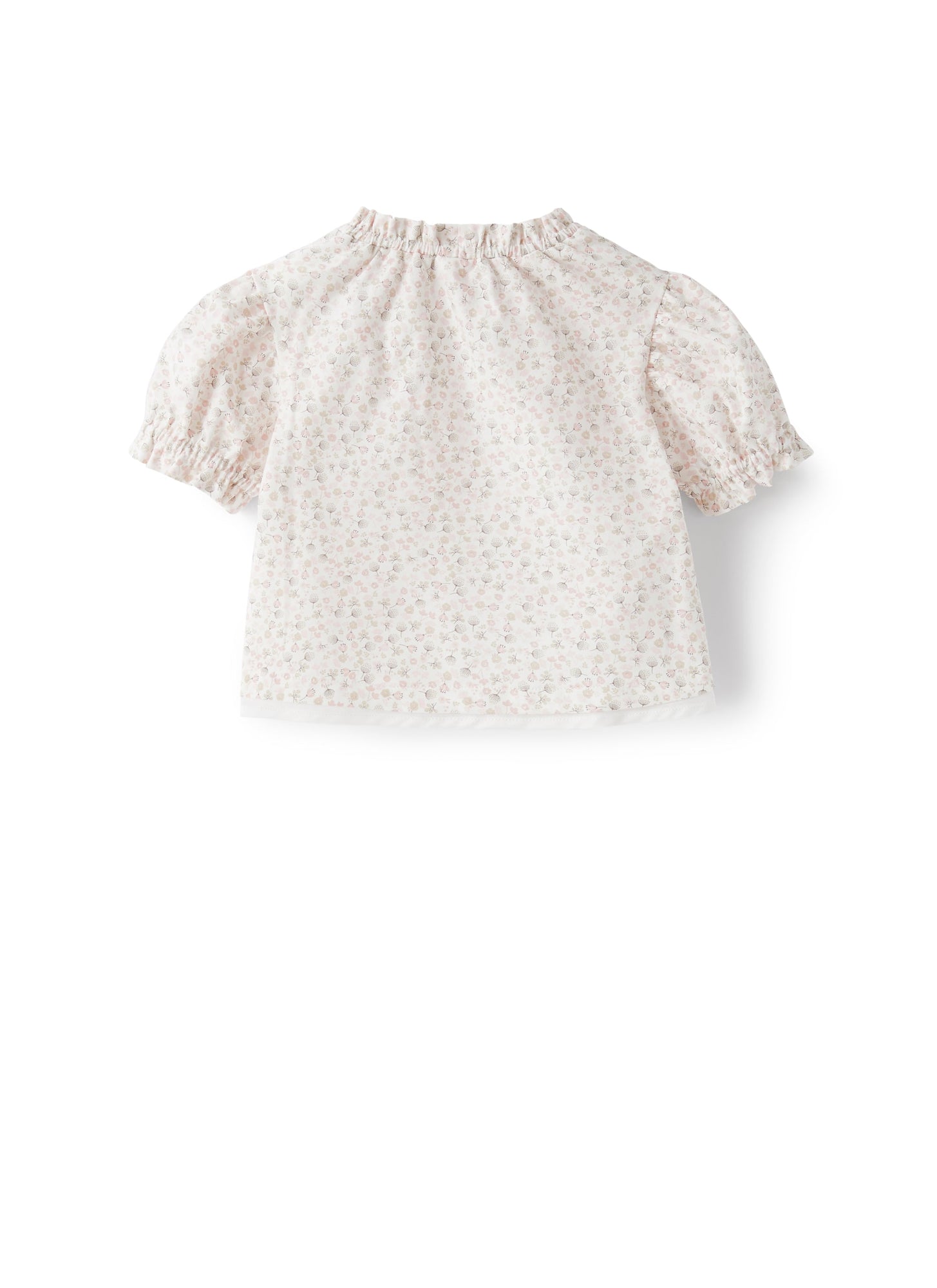 Shirt in Organic Cotton with Printed Flowers | Baby Pink