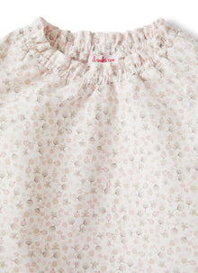 Shirt in Organic Cotton with Printed Flowers | Baby Pink