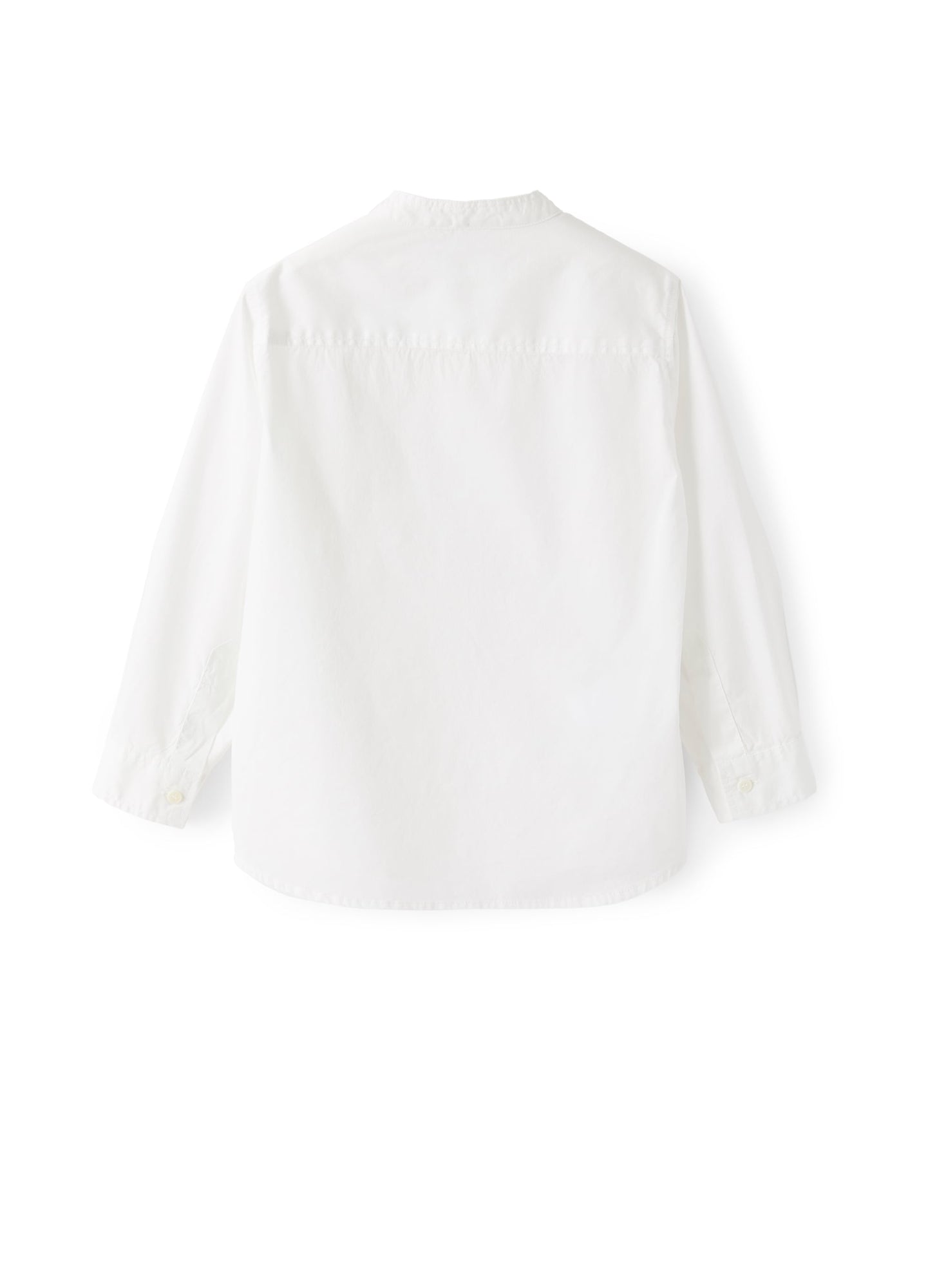 Mandarin-Collar Shirt in Poplin | White