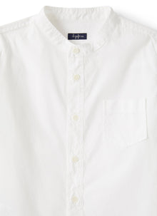 Mandarin-Collar Shirt in Poplin | White
