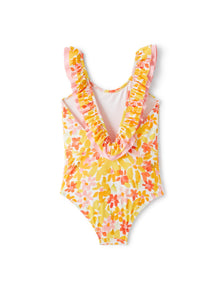 One-Piece Swimsuit with Printed Flowers | Multicolor