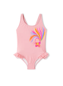 One-Piece Swimsuit with Fish Print | Clay Red