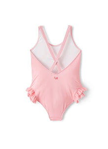 One-Piece Swimsuit with Fish Print | Clay Red