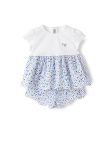 Two-Piece Set with Floral Print | Light Blue/White