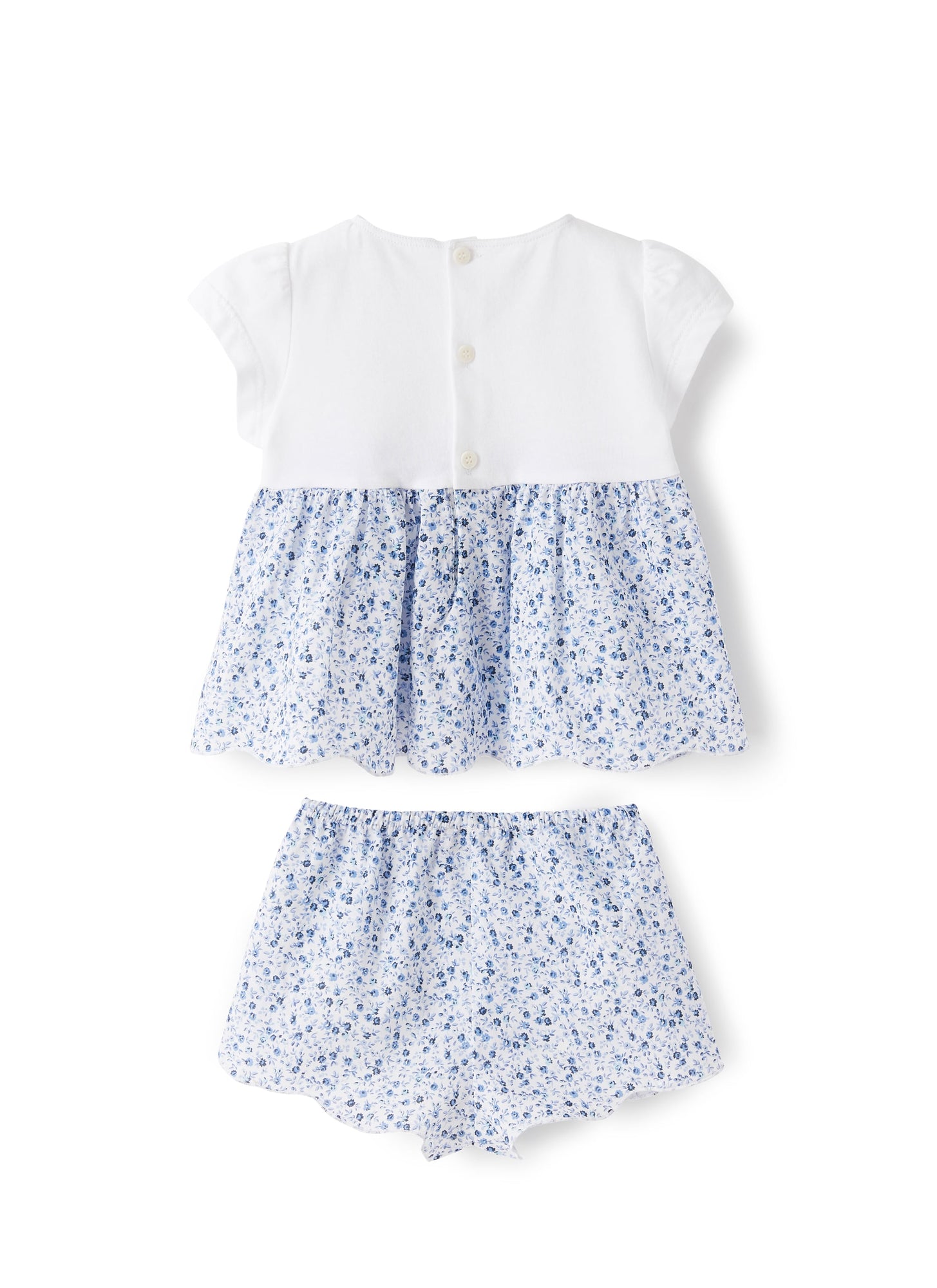 Two-Piece Set with Floral Print | Light Blue/White