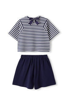 Two-Piece Set in Striped Jersey | Blue