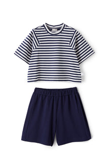 Two-Piece Set in Striped Jersey | Blue