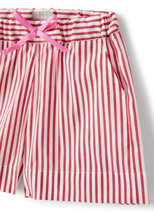 Two-Piece Set in Striped Cotton | Goji Red/Rosehip Pink