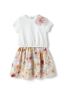 Two-Piece Set with Skirt | Pink/White