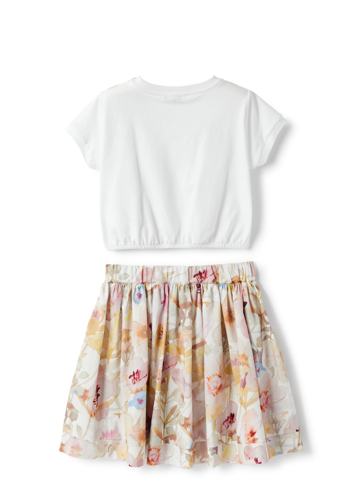 Two-Piece Set with Skirt | Pink/White