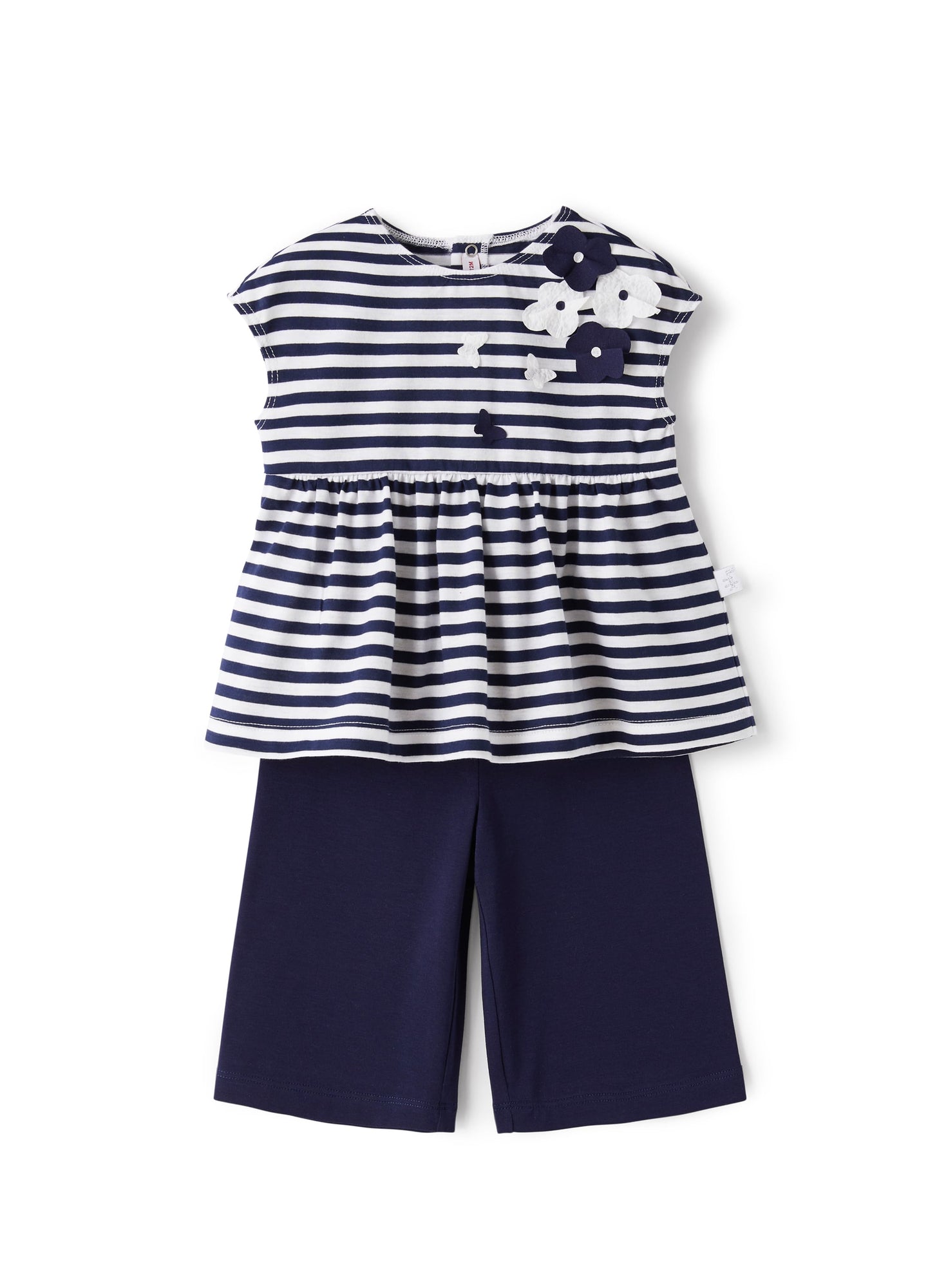 Two-Piece Set in Stripy Jersey | Blue/White