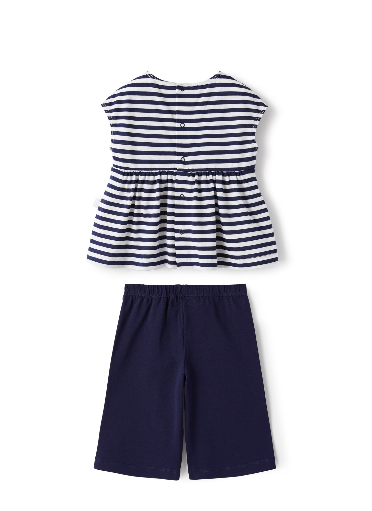 Two-Piece Set in Stripy Jersey | Blue/White