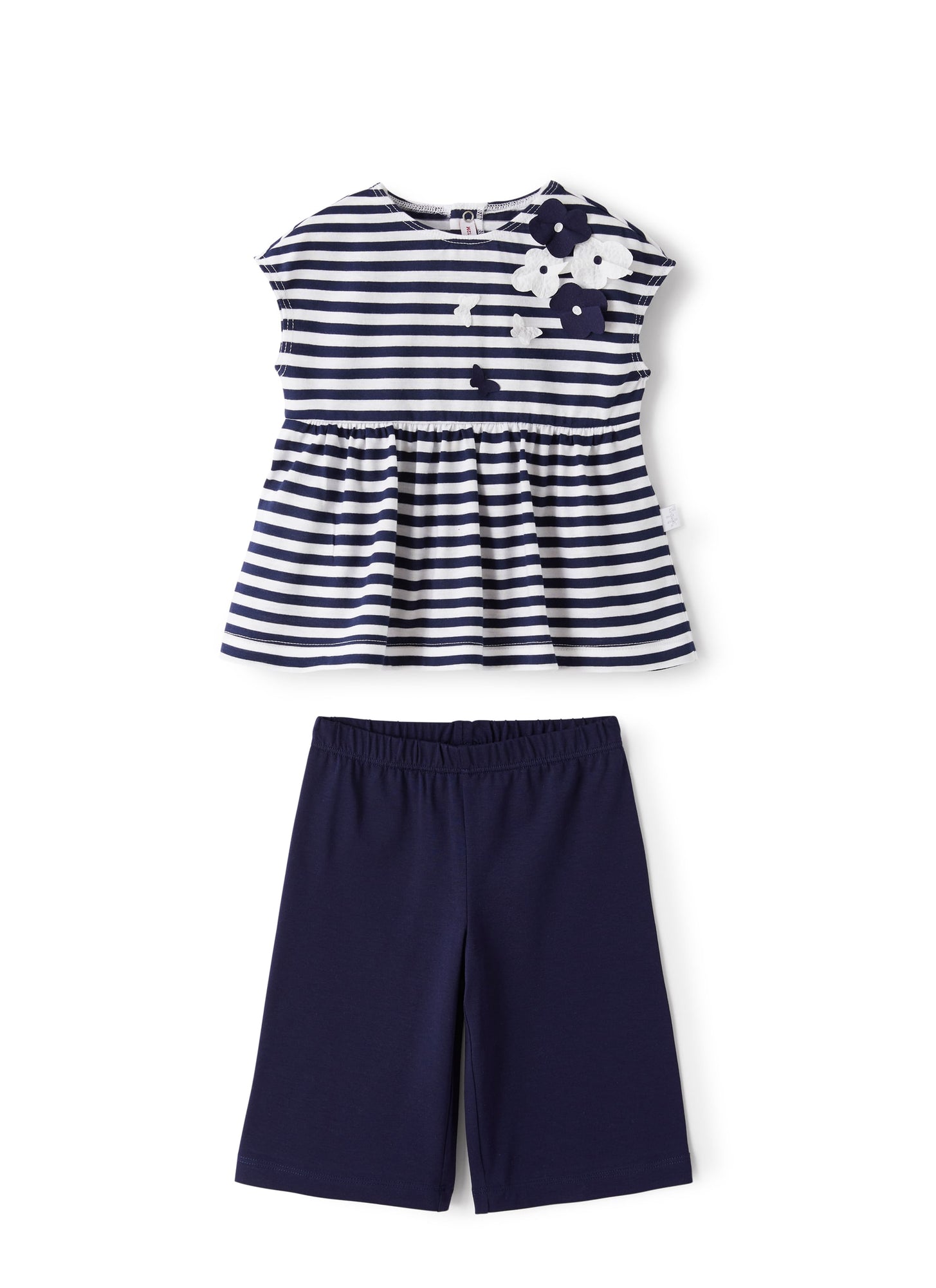 Two-Piece Set in Stripy Jersey | Blue/White