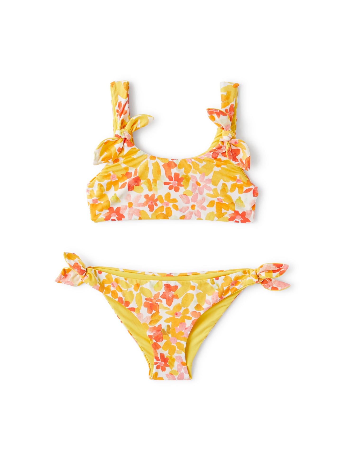 Two-Piece Swimsuit with Floral Print | Multicolor/Yellow Sun