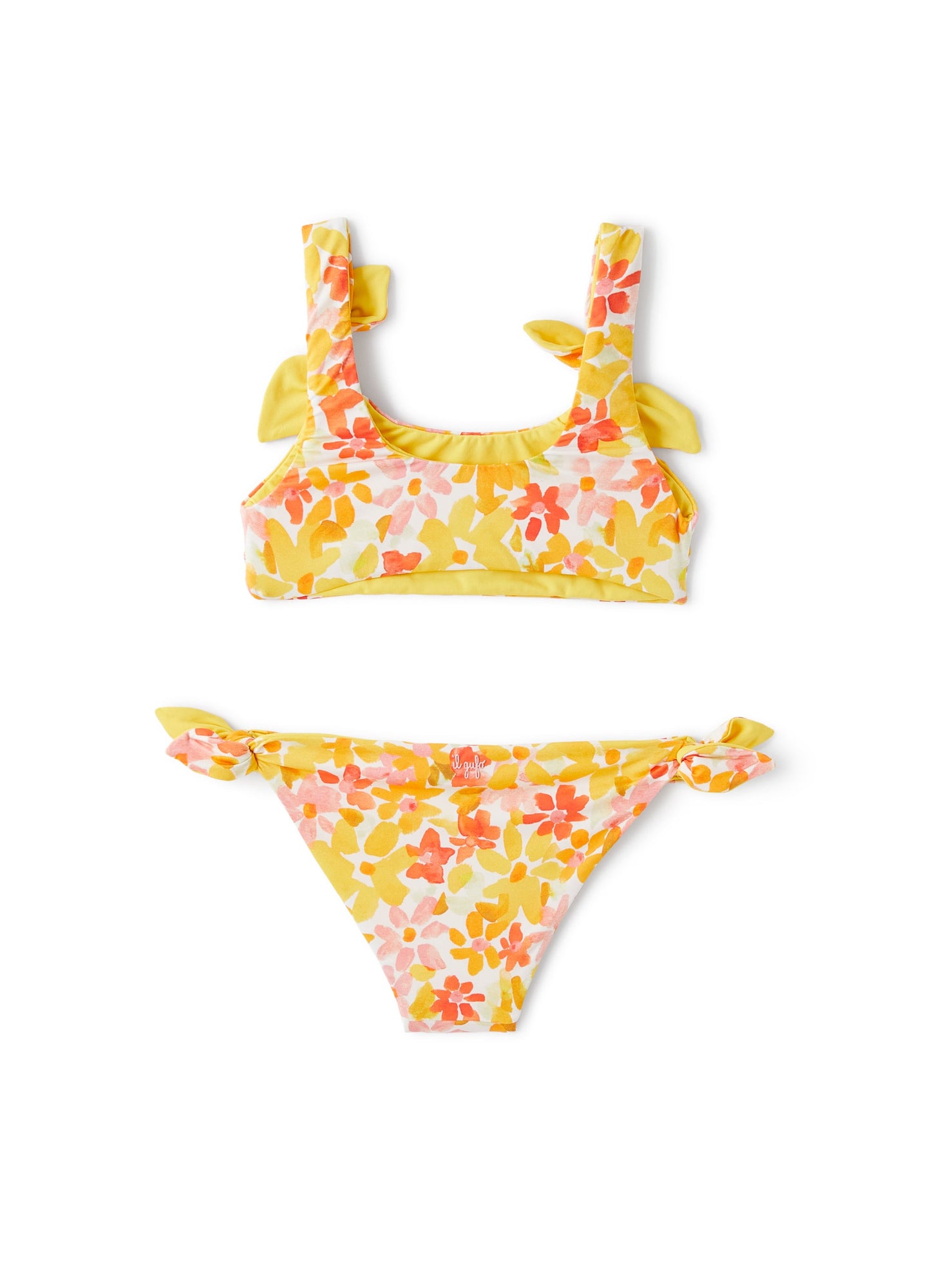 Two-Piece Swimsuit with Floral Print | Multicolor/Yellow Sun