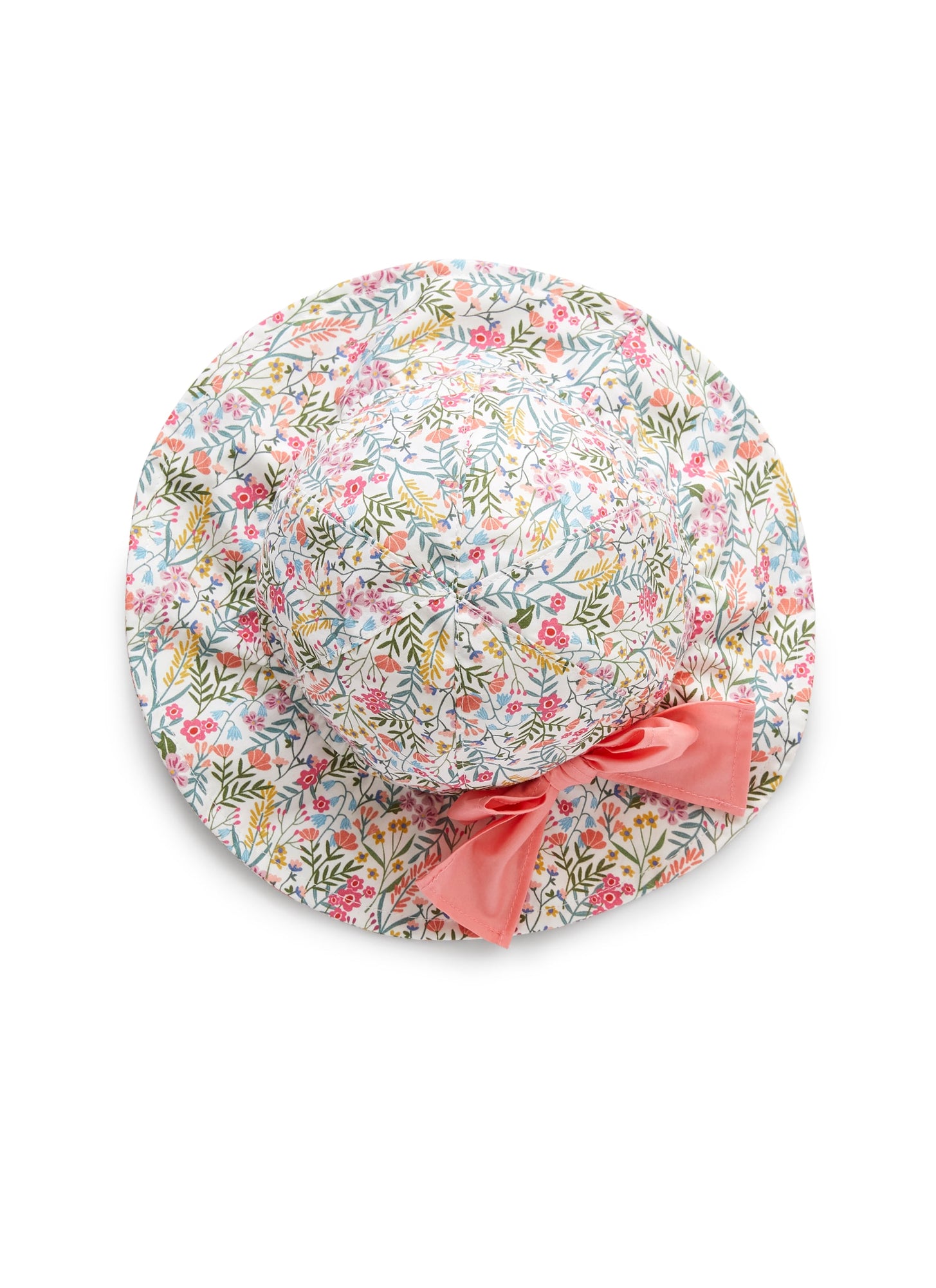 Cotton Hat with Floral Print | Smeraldo/Lime