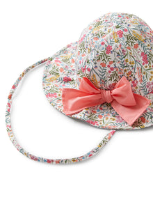 Cotton Hat with Floral Print | Smeraldo/Lime