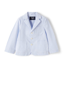 Blazer in Striped Seersucker | Light Blue