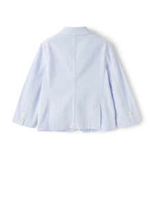 Blazer in Striped Seersucker | Light Blue