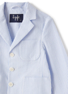 Blazer in Striped Seersucker | Light Blue