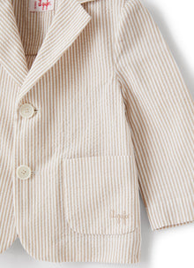 Baby Boys’ Seersucker Blazer | Dark Beige