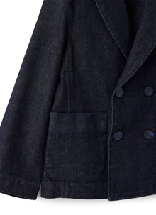 Double-Breasted Denim Jacket | Blue