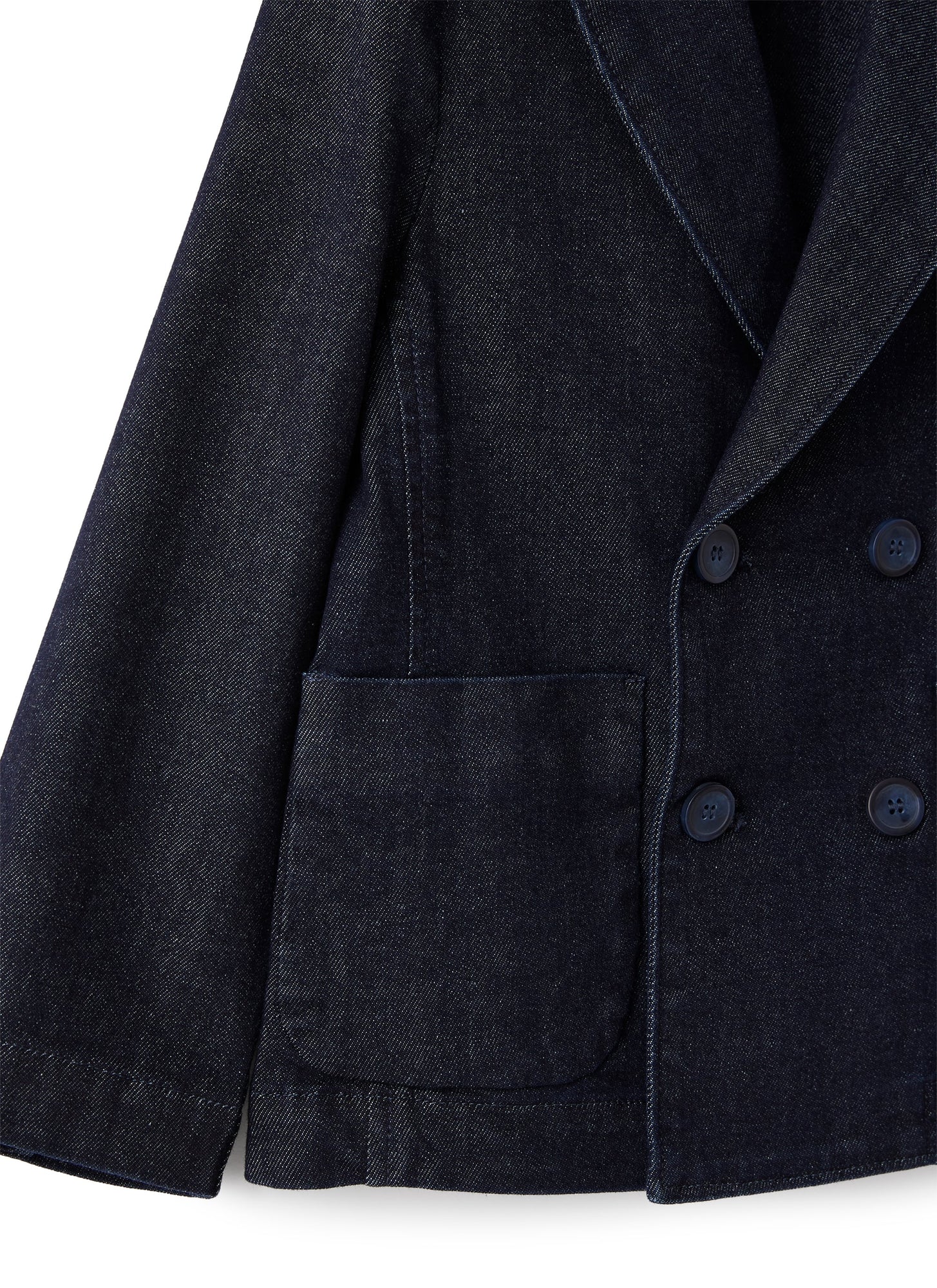 Double-Breasted Denim Jacket | Blue