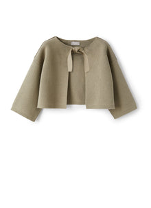 Cardigan in Organic Cotton with Bow | Green Oregano