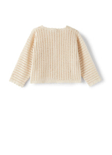 Crocheted Cardigan in Organic Cotton | Vanilla
