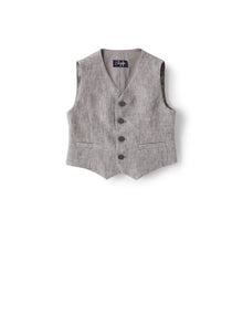 Gilet in Lino Grigio | Stone Grey