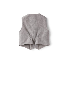 Gilet in Lino Grigio | Stone Grey