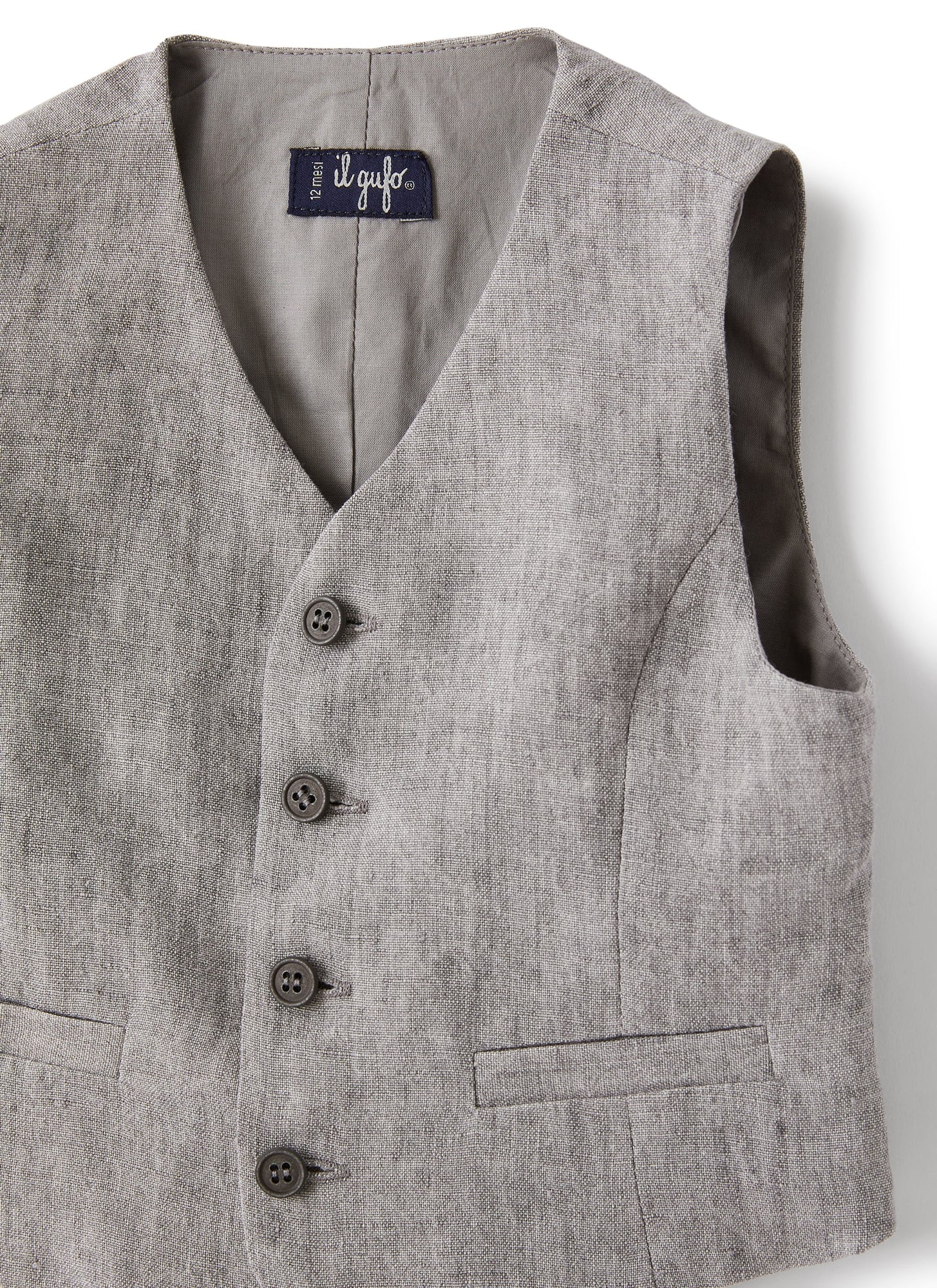 Gilet in Lino Grigio | Stone Grey