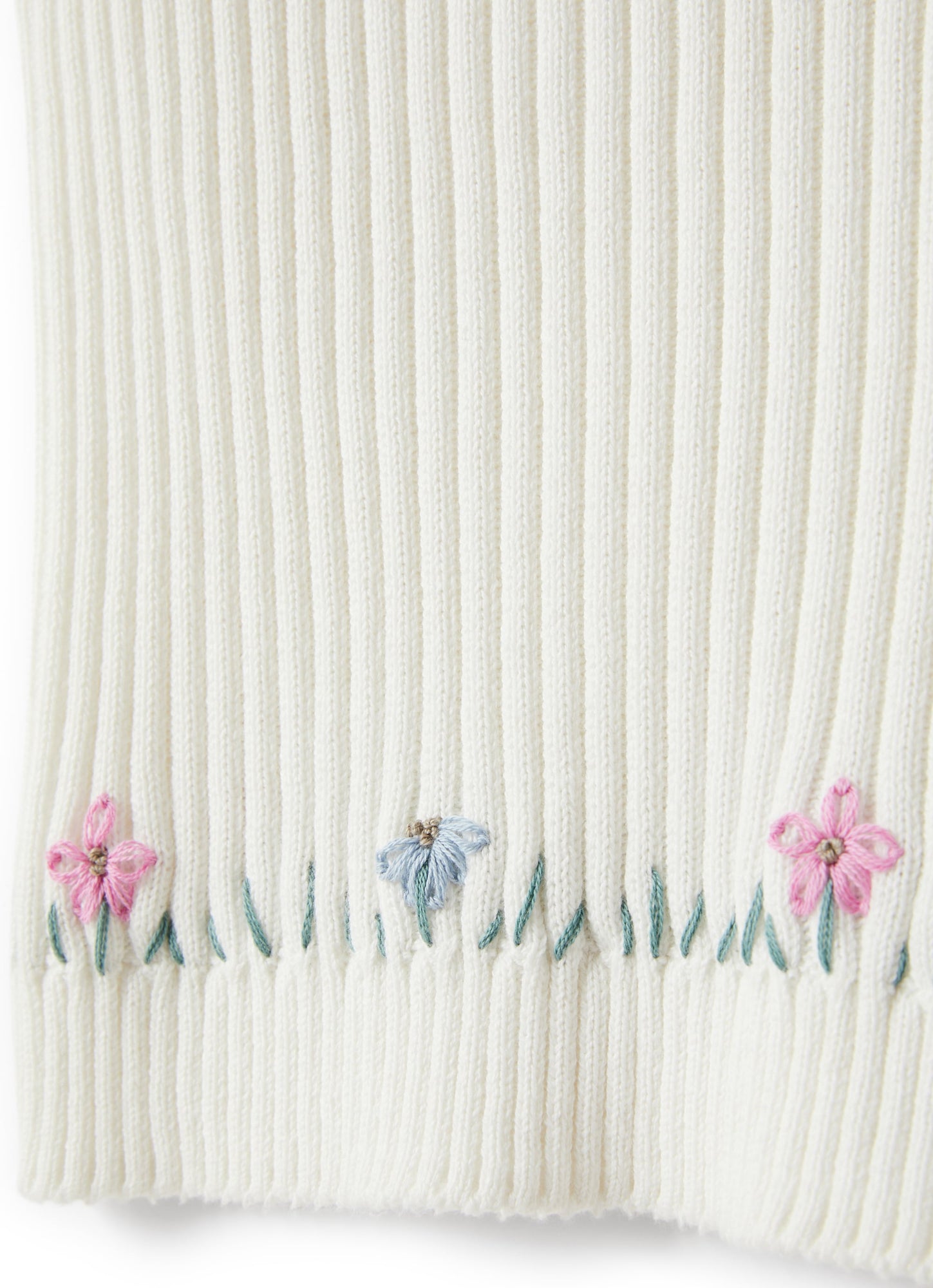 Waistcoat in Embroidered Organic Cotton | White/Rosehip Pink