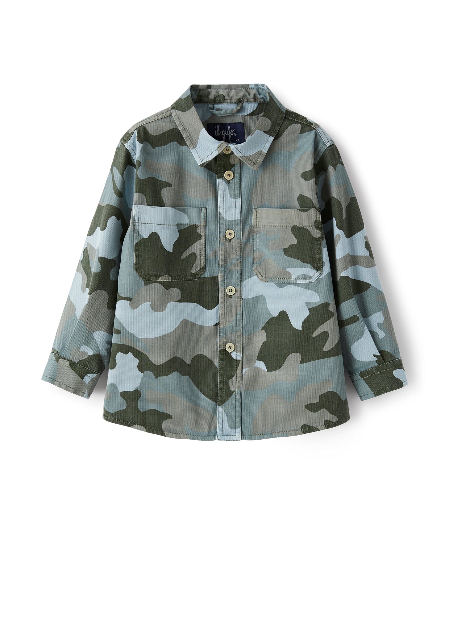 Shirt Jacket in A Camouflage Pattern | Powder Blue