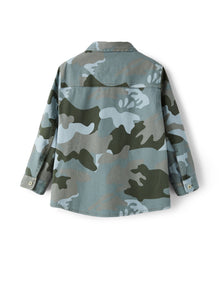 Shirt Jacket in A Camouflage Pattern | Powder Blue