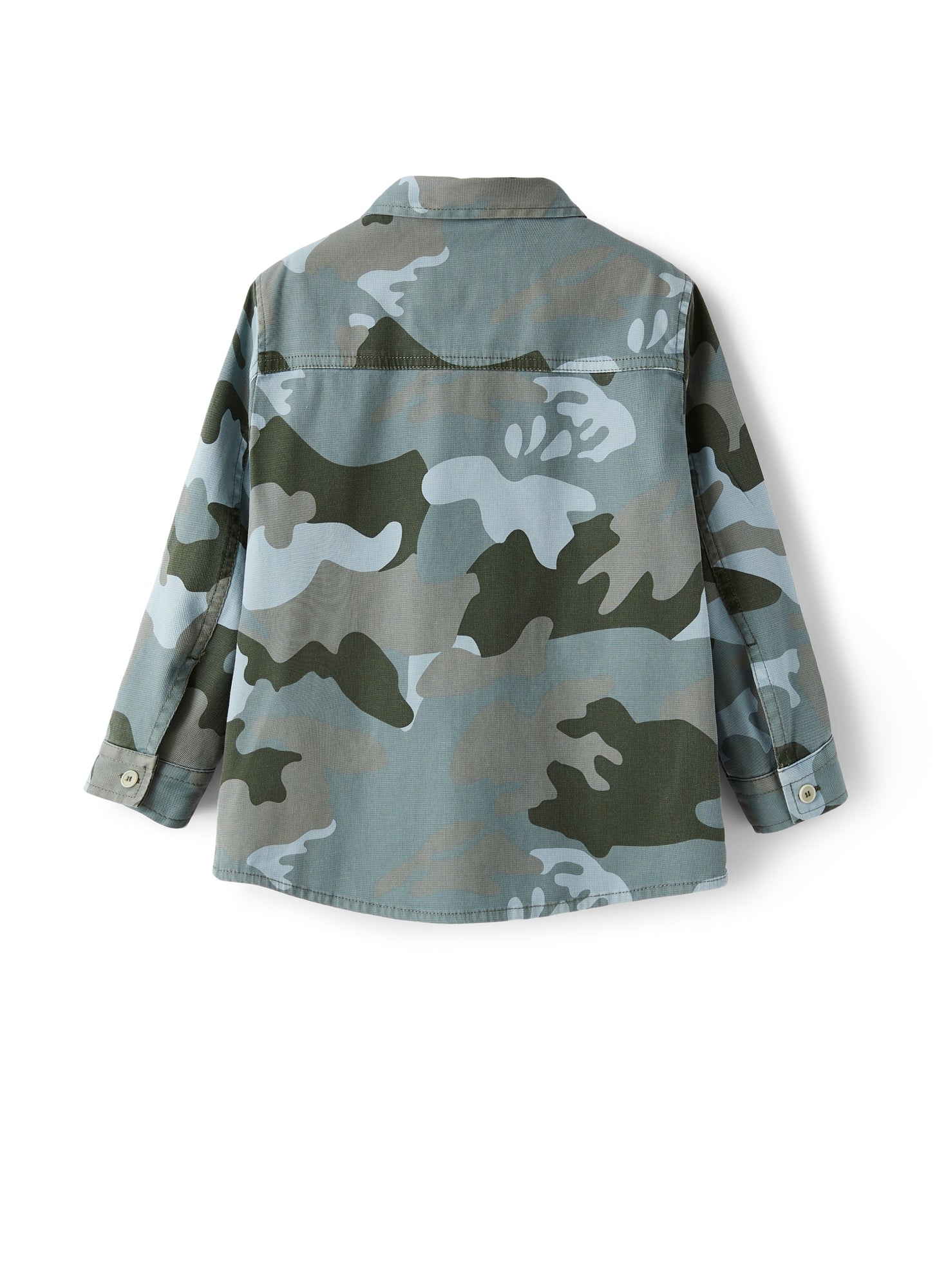 Shirt Jacket in A Camouflage Pattern | Powder Blue