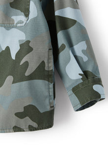 Shirt Jacket in A Camouflage Pattern | Powder Blue