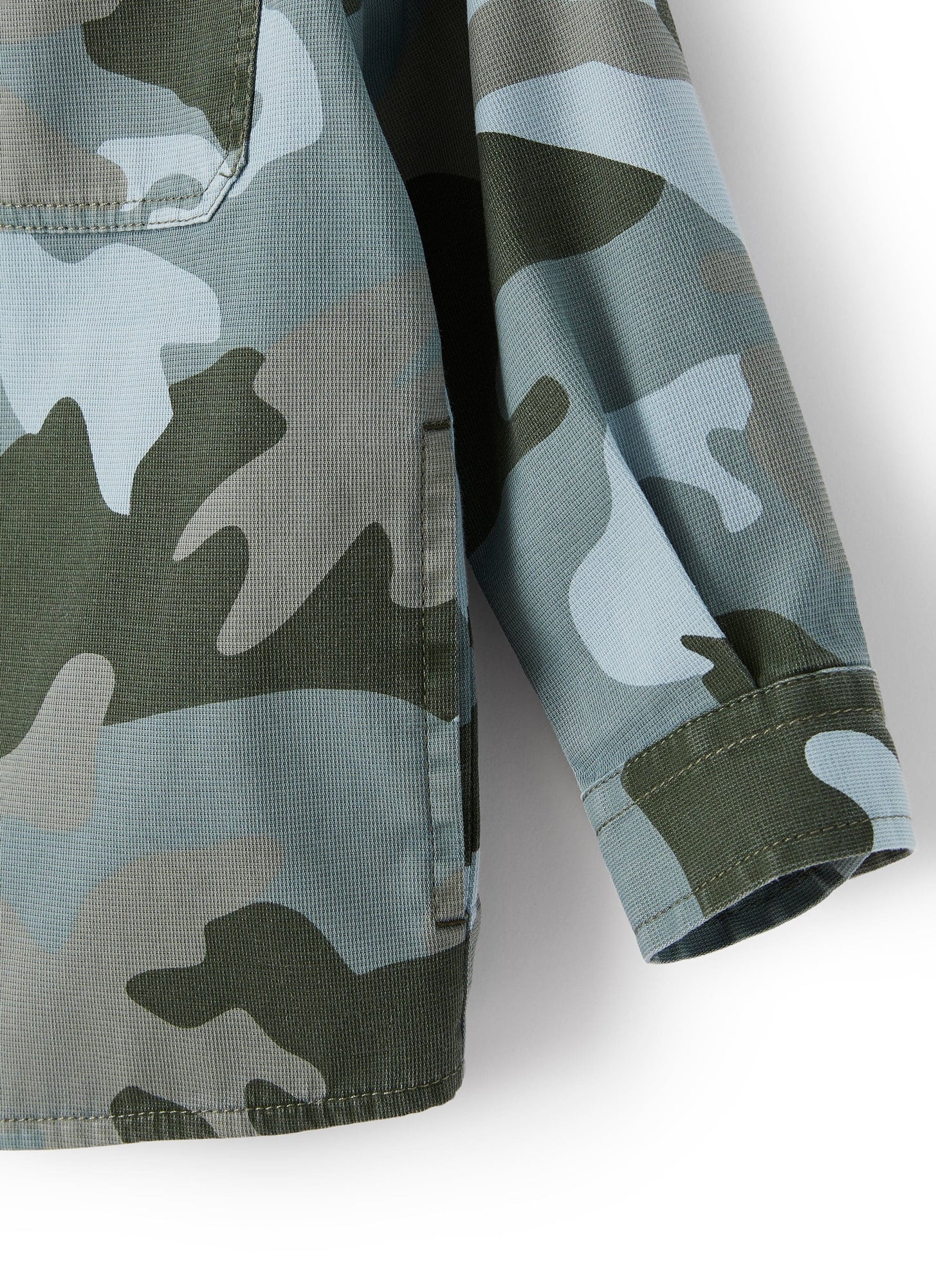 Shirt Jacket in A Camouflage Pattern | Powder Blue