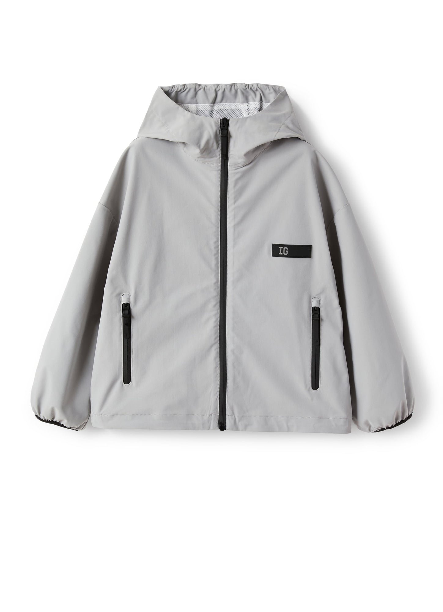 Zip-Front Jacket in Hi-Tech Fabric | Cloud Grey