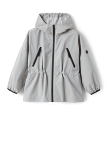 Parka Style Zip-Front Jacket in Hi-Tech Fabric | Cloud Grey