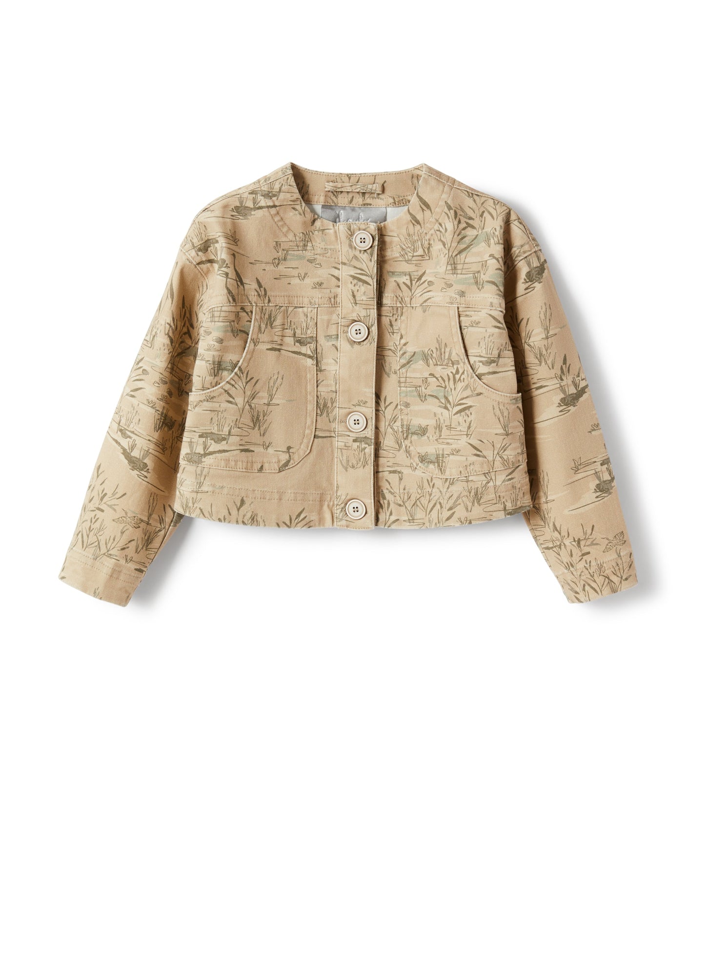 Canvas Jacket in An Exclusive Print | Dark Beige