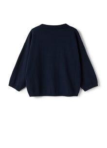 Top in Organic Cotton with Seagulls | Blue/Rosa Canina